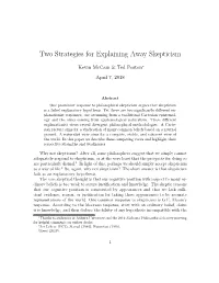Two Strategies for Explaining Away Skepticism
