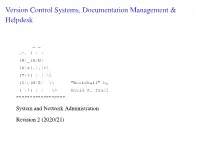 Version Control Systems, Documentation Management & Helpdesk