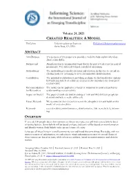 CREATED REALITIES: a MODEL Eli Cohen Informing Science Institute, Elicohen@Informingscience.Org Santa Rosa, CA, USA