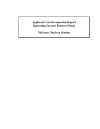 Environmental Report for Mcguire