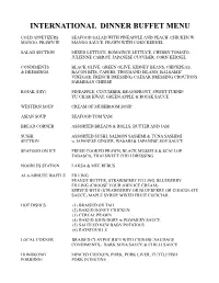 International Dinner Buffet Menu