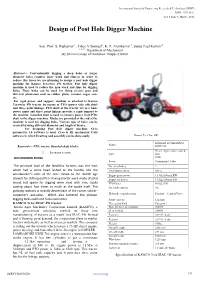 Design of Post Hole Digger Machine