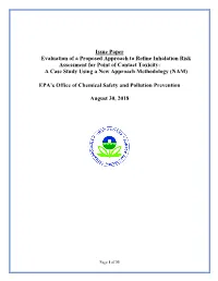Evaluation of a Proposed Approach to Refine Inhalation Risk Assessment for Point of Contact Toxicity: a Case Study Using a New Approach Methodology (NAM)
