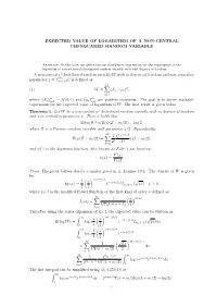 Expected Value of Logarithm of a Non-Central Chi-Squared Random Variable