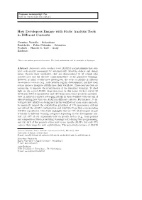 How Developers Engage with Static Analysis Tools in Different Contexts
