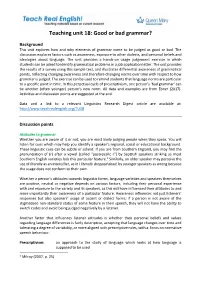 Teaching Unit 18: Good Or Bad Grammar?