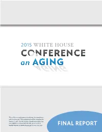 White House Converence on Aging Final Report