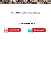 Arpanet Standard File Transfer Protocol