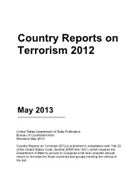 Country Reports on Terrorism 2012 (PDF)