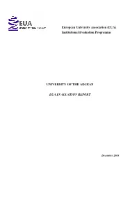 (EUA) Institutional Evaluation Programme UNIVERSITY of THE