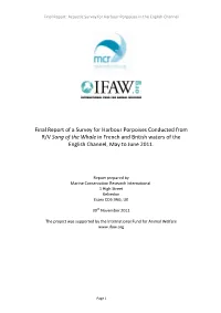 Final Report of a Survey for Harbour Porpoises Conducted from RV Song