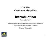 Introduction Week 1, Lecture 1