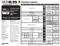 Program Schedule 02/21/2019