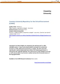 Proprietary Estoppel - Assurance Article & Version: Published Version Original Citation & Hyperlink: Panesar, S