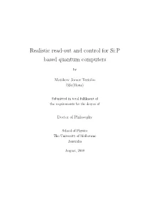 Realistic Read-Out and Control for Si:P Based Quantum Computers