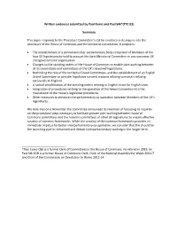 Written Evidences Submitted by Paul Evans and Paul Silk*(TTC 03) Summary This Paper Responds to the Procedure Committee's Call