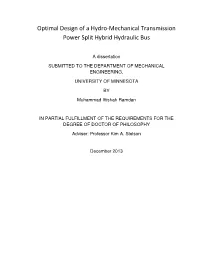 Optimal Design of a Hydro-Mechanical Transmission Power Split Hybrid Hydraulic Bus