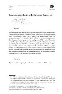 Reconstructing Proto-Indo-European Deponents