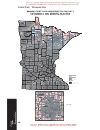 Source: Minnesota Legislative Manual 2005/2006 Chapter Minnesota Votes Chapter Eight