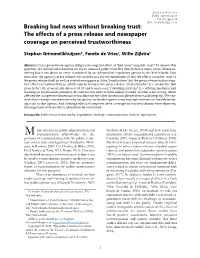 The Effects of a Press Release and Newspaper Coverage on Perceived Trustworthiness