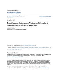 The Legacy of Integration at New Orleans' Benjamin Franklin High School