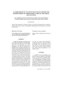 A Comparison of the Diets Selected by Merino and Dorper Sheep on Three Range Types of the Karoo, South Africa