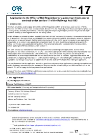 Alliance Rail Holdings Limited (WCML Application) Section 17 Track Access Application