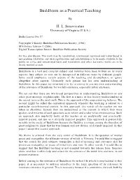 Buddhism As a Practical Teaching
