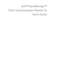 Dell™ Openmanage™ Client Instrumentation Version 7.6 User's