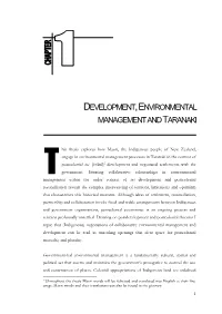 Development,Environmental Management and Taranaki