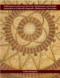Mathematics in Kosraean Weaving Mathematics in Kosraean Weaving: Identification and Possible