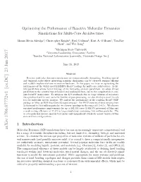 Optimizing the Performance of Reactive Molecular Dynamics Simulations for Multi-Core Architectures