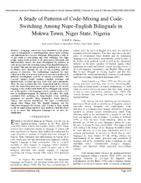 A Study of Patterns of Code-Mixing and Code-Switching Among Nupe