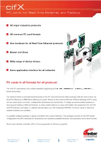 Cifx PC Cards for Real-Time Ethernet and Fieldbus