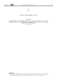 Designated Authorities and Central Access Point(S)