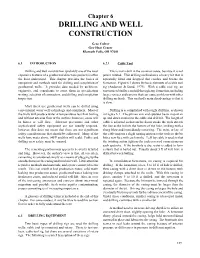 Drilling and Well Construction, Chapter 6, Geothermal Direct-Use