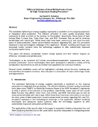 Efficient Utilization of Steel Mill By-Product Fuels for High Temperature Heating Processes”