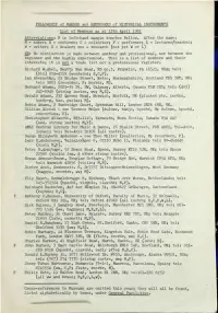 FELLOWSHIP of MAKERS and RESTORERS of HISTORICAL INSTRUMENTS List of Members As at 12Th April 1981 Abbreviations: F in Left-Hand Margin Denotes Fellow