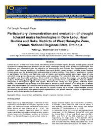 Participatory Demonstration and Evaluation of Drought Tolerant Maize