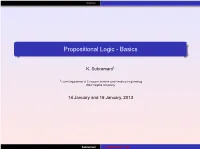 Propositional Logic - Basics