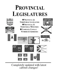 Provincial Legislatures