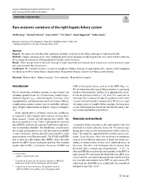 Rare Anatomic Variations of the Right Hepatic Biliary System
