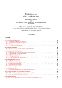 The Enzyme List Class 5 — Isomerases