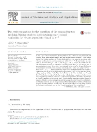 Two Series Expansions for the Logarithm of the Gamma Function Involving Stirling Numbers and Containing Only Rational −1 Coeﬃcients for Certain Arguments Related to Π
