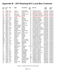 2013 Expiring ECC Local Bus Contracts