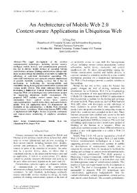 An Architecture of Mobile Web 2.0 Context-Aware Applications in Ubiquitous Web