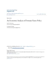 An Economic Analysis of Domain Name Policy Karl M
