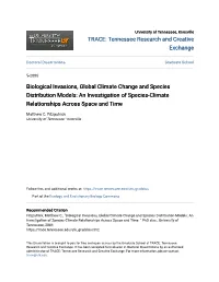 Biological Invasions, Global Climate Change and Species Distribution Models: an Investigation of Species-Climate Relationships Across Space and Time
