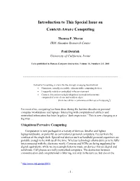 Context-Aware Computing