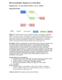 EE Concentration: System-On-A-Chip (Soc)